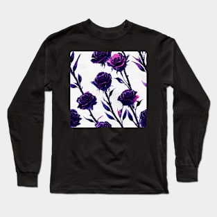 Watercolor rose pattern design Long Sleeve T-Shirt